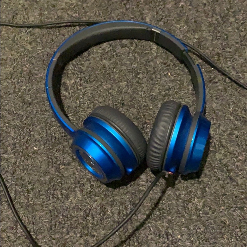 Blue headphones